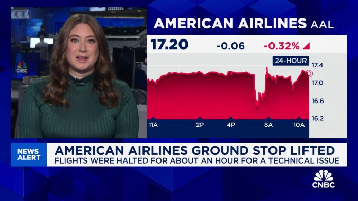 American Airlines lifts ground stop after flights were halted for a technical issue