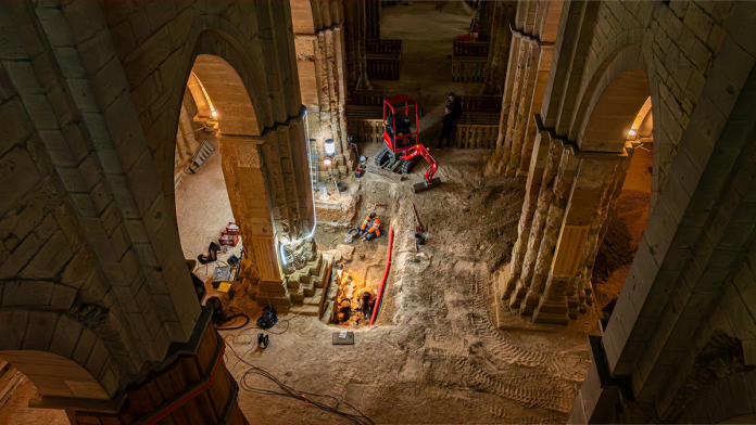 Hidden staircase in church leads archaeologists to unearth 400-year-old burial vault