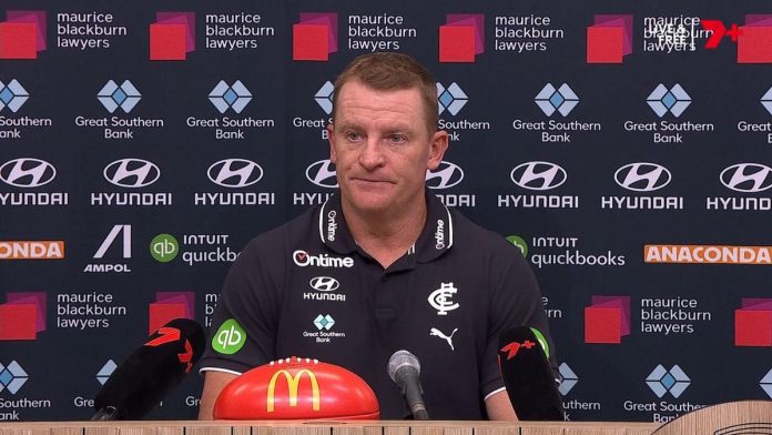 Carlton coach Michael Voss ‘pleased’ for fans after narrow win against Richmond