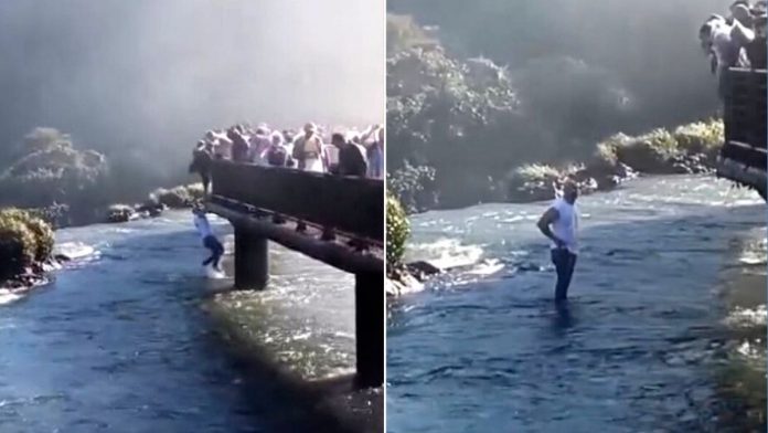 Tourist breaches safety barrier at world’s largest waterfall system to recover cellphone