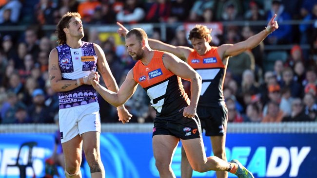 Enigmatic forward Jake Stringer explains pointed celebration to Pat Voss in Giants’ upset win over Fremantle