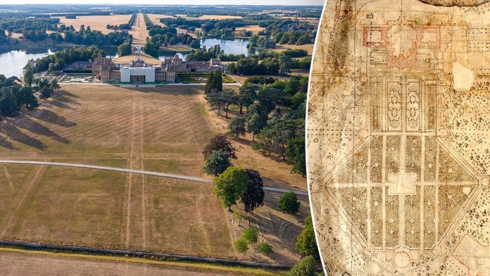 Ghostly outline of long-lost garden at Winston Churchill's birthplace revealed in aerial photos